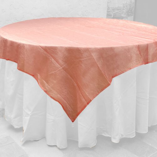 Mantel Decorativo Cuadrado Rosa Imperial, 210 x 210 cm, con Detalles de Cristal, Fácil Lavado